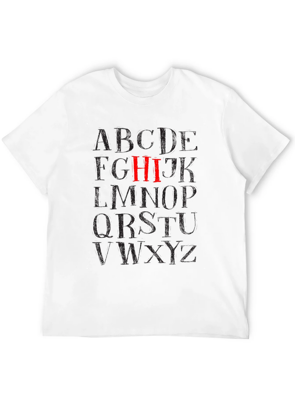 Alphabet HI Black Graphic T-Shirt product image 8