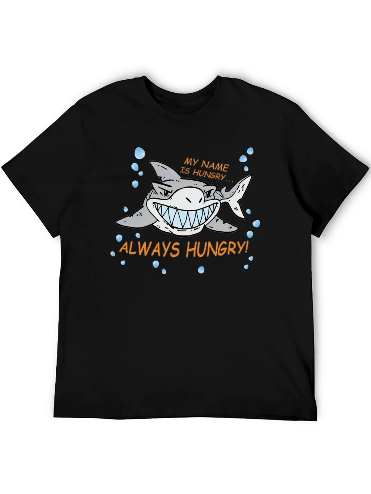 Always Hungry Shark Graphic Print Black T-Shirt product image 5