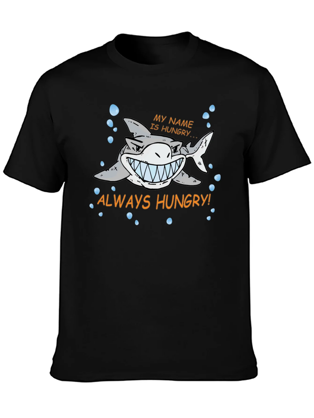 Always Hungry Shark Graphic Print Black T-Shirt product image 3