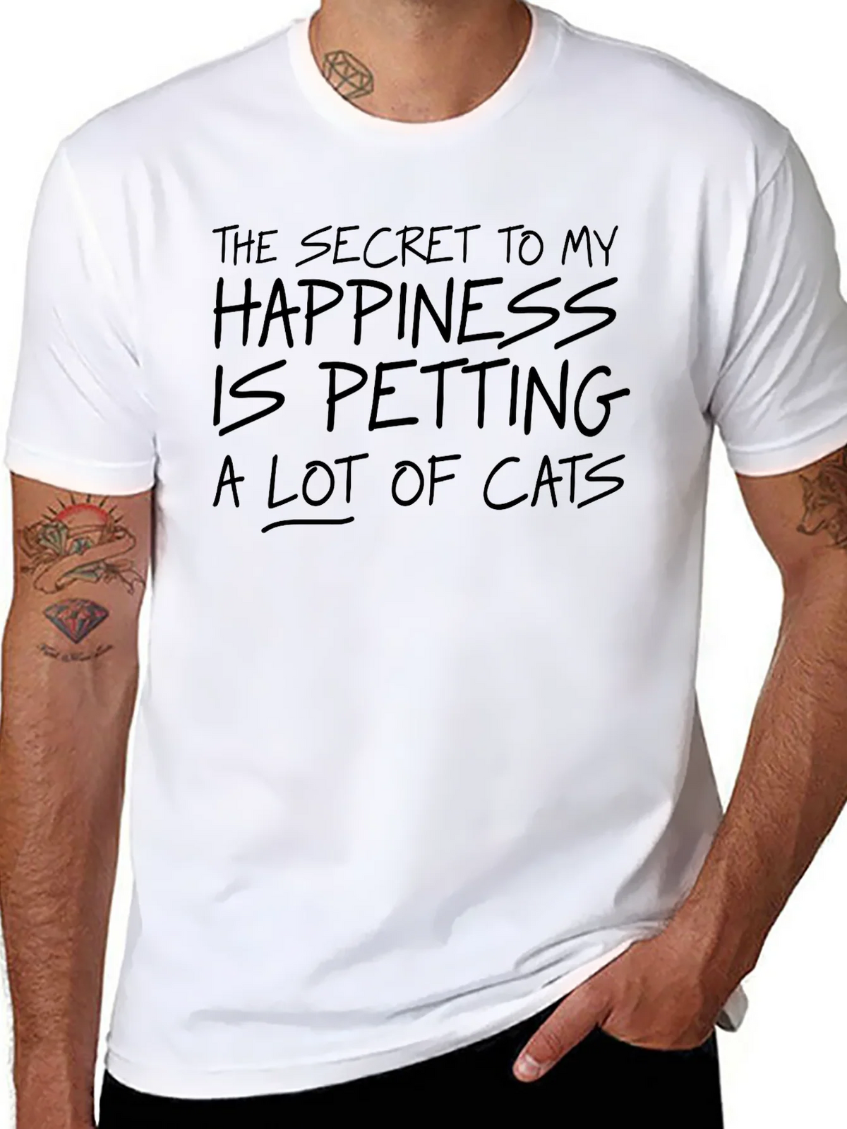 Secret To My Happiness Cat Petting Graphic Tee product image 7