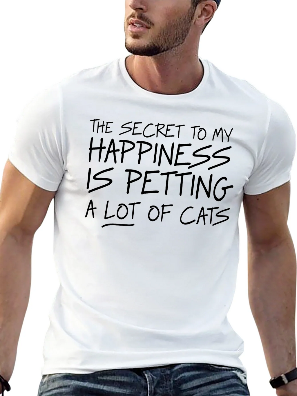 Secret To My Happiness Cat Petting Graphic Tee product image 12