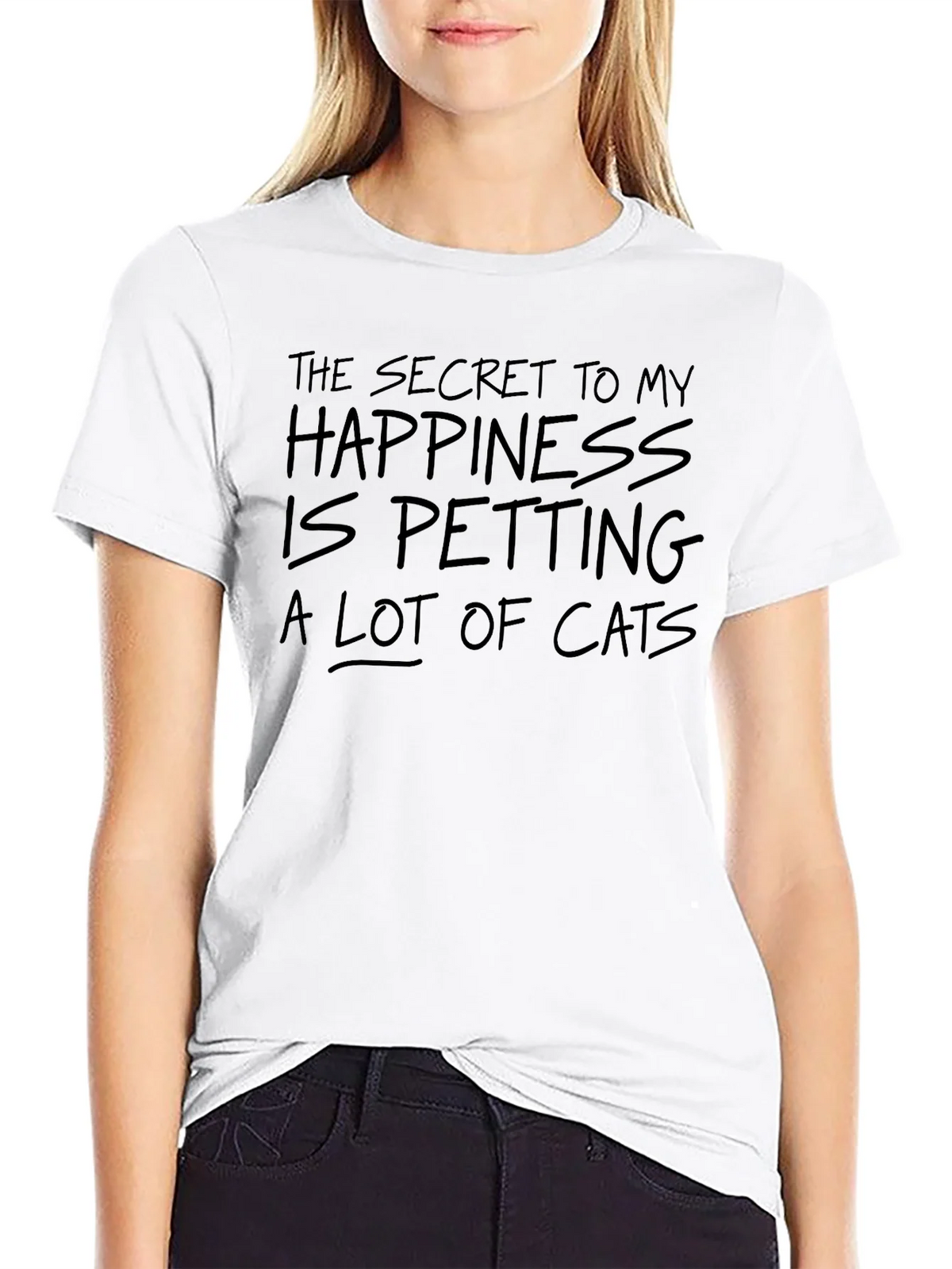 Secret To My Happiness Cat Petting Graphic Tee product image 8