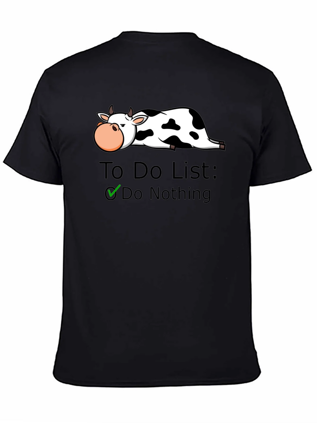 Lazy Cow To-Do List Graphic T-Shirt - Do Nothing! product image 4