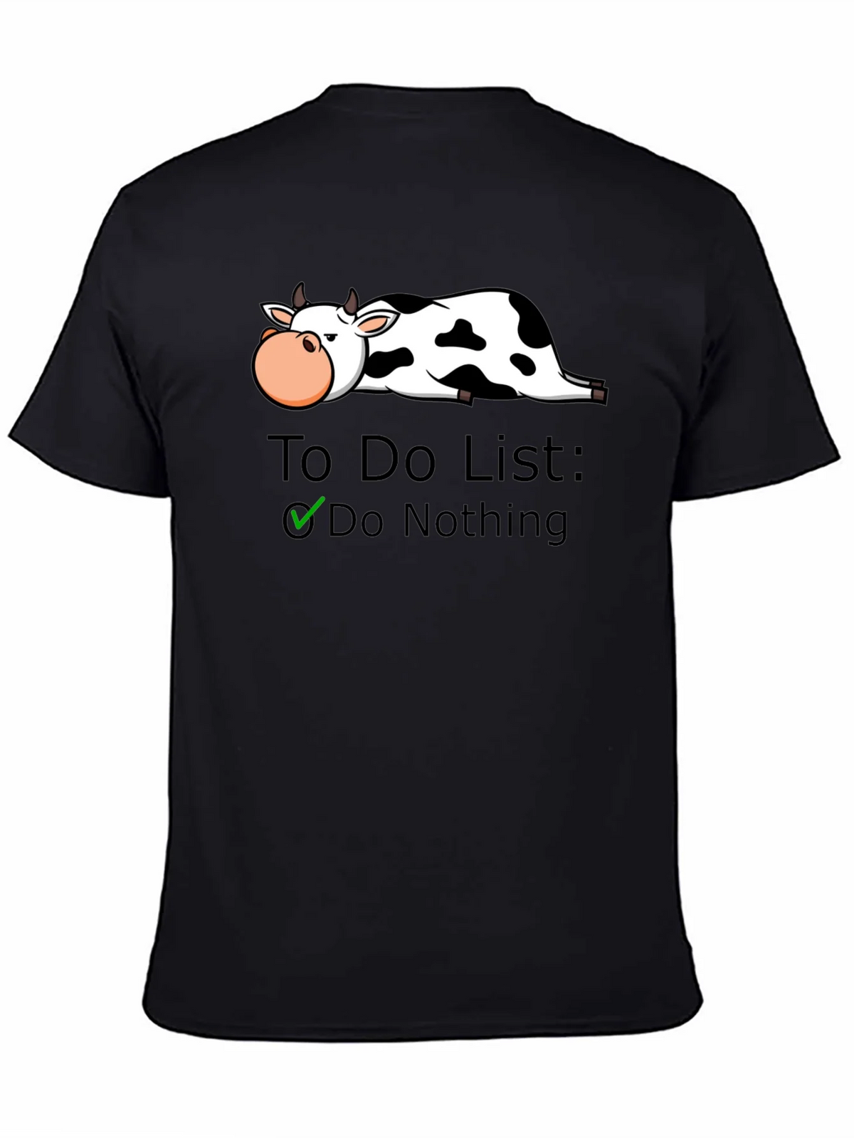 Lazy Cow To-Do List Graphic T-Shirt - Do Nothing! product image 4