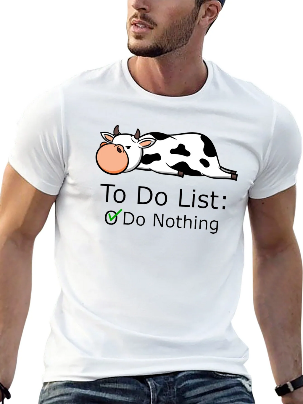 Lazy Cow To-Do List Graphic T-Shirt - Do Nothing! product image 12