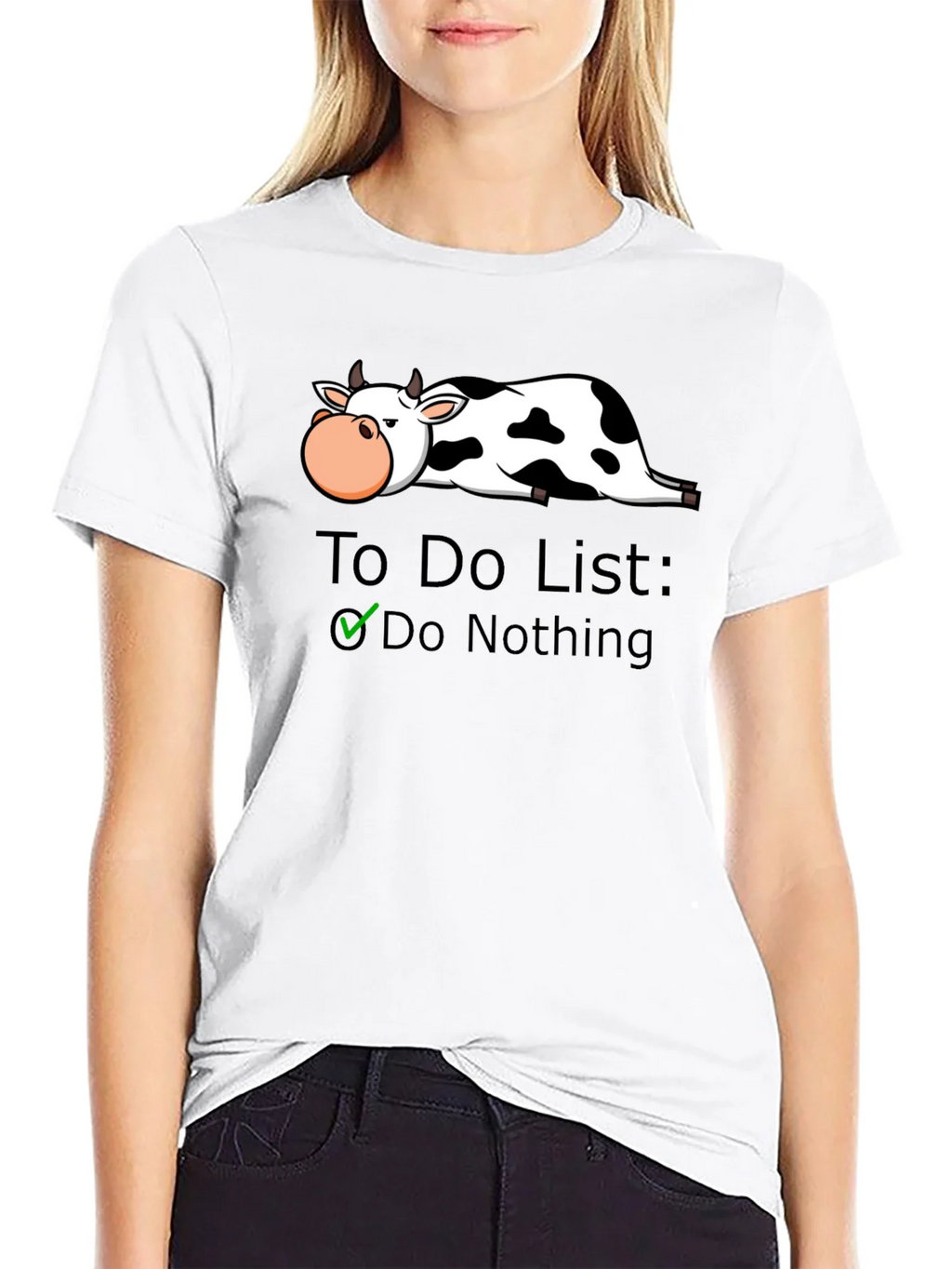 Lazy Cow To-Do List Graphic T-Shirt - Do Nothing! product image 8