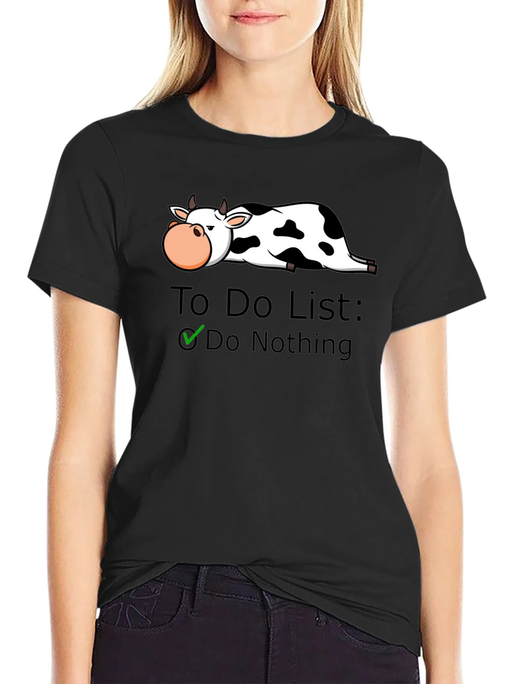 Lazy Cow To-Do List Graphic T-Shirt - Do Nothing! product image 2