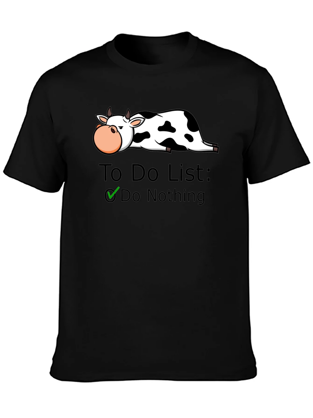Lazy Cow To-Do List Graphic T-Shirt - Do Nothing! product image 3
