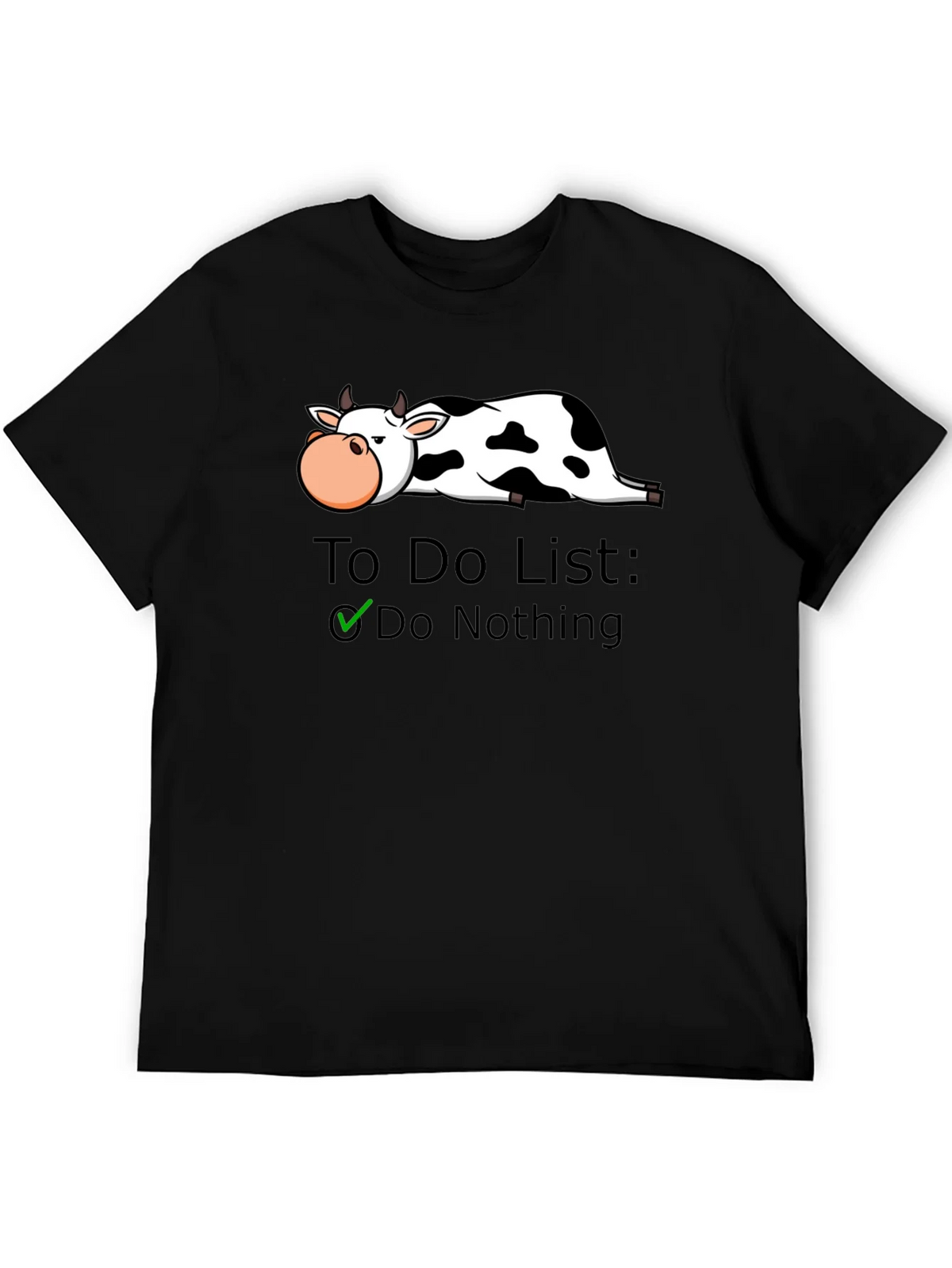 Lazy Cow To-Do List Graphic T-Shirt - Do Nothing! product image 5