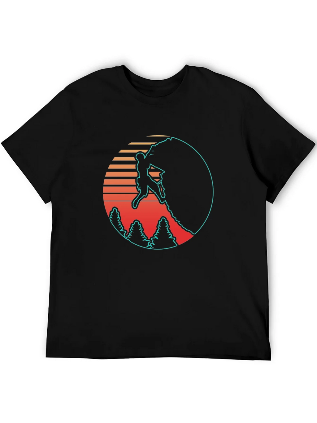 Retro Rock Climbing Black T-Shirt product image 5
