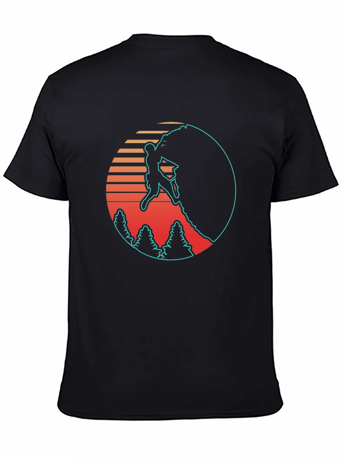 Retro Rock Climbing Black T-Shirt product image 4