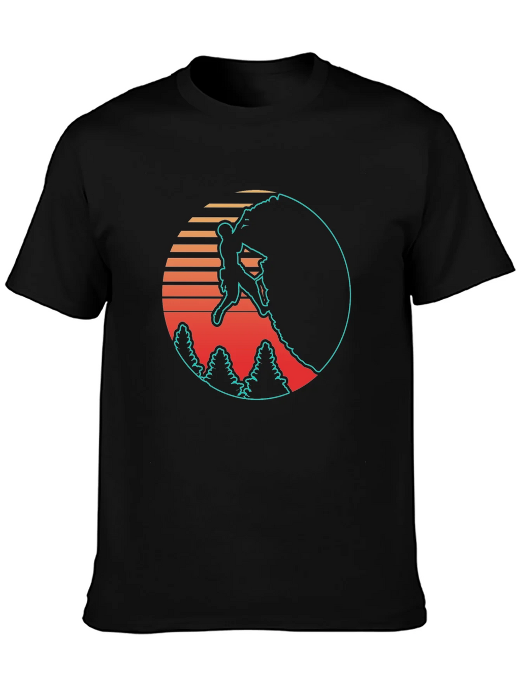 Retro Rock Climbing Black T-Shirt product image 3