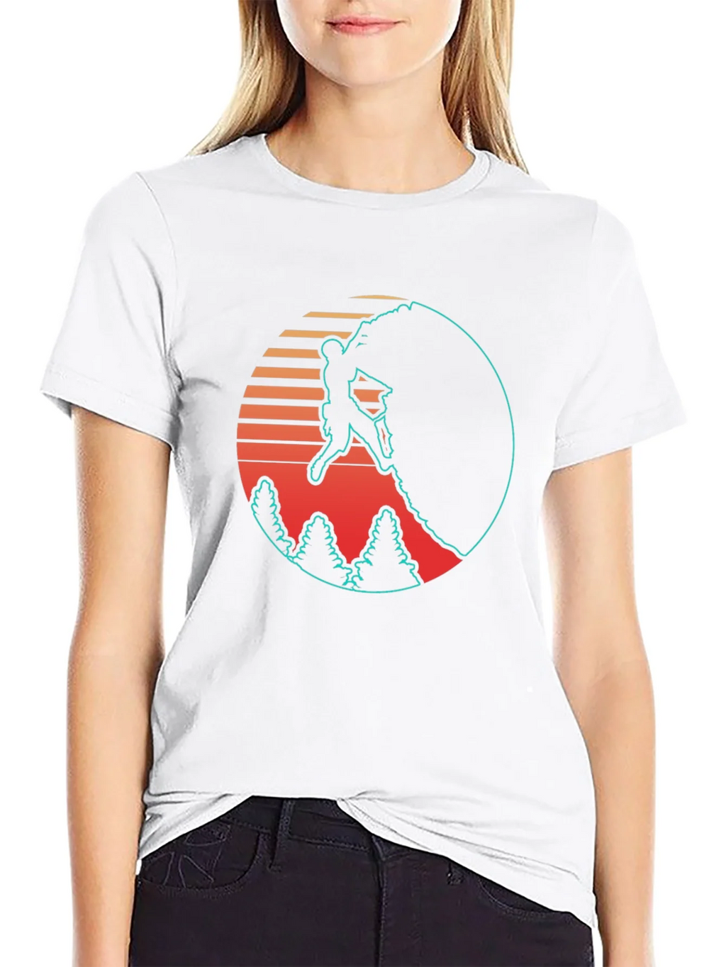 Retro Rock Climbing Black T-Shirt product image 8