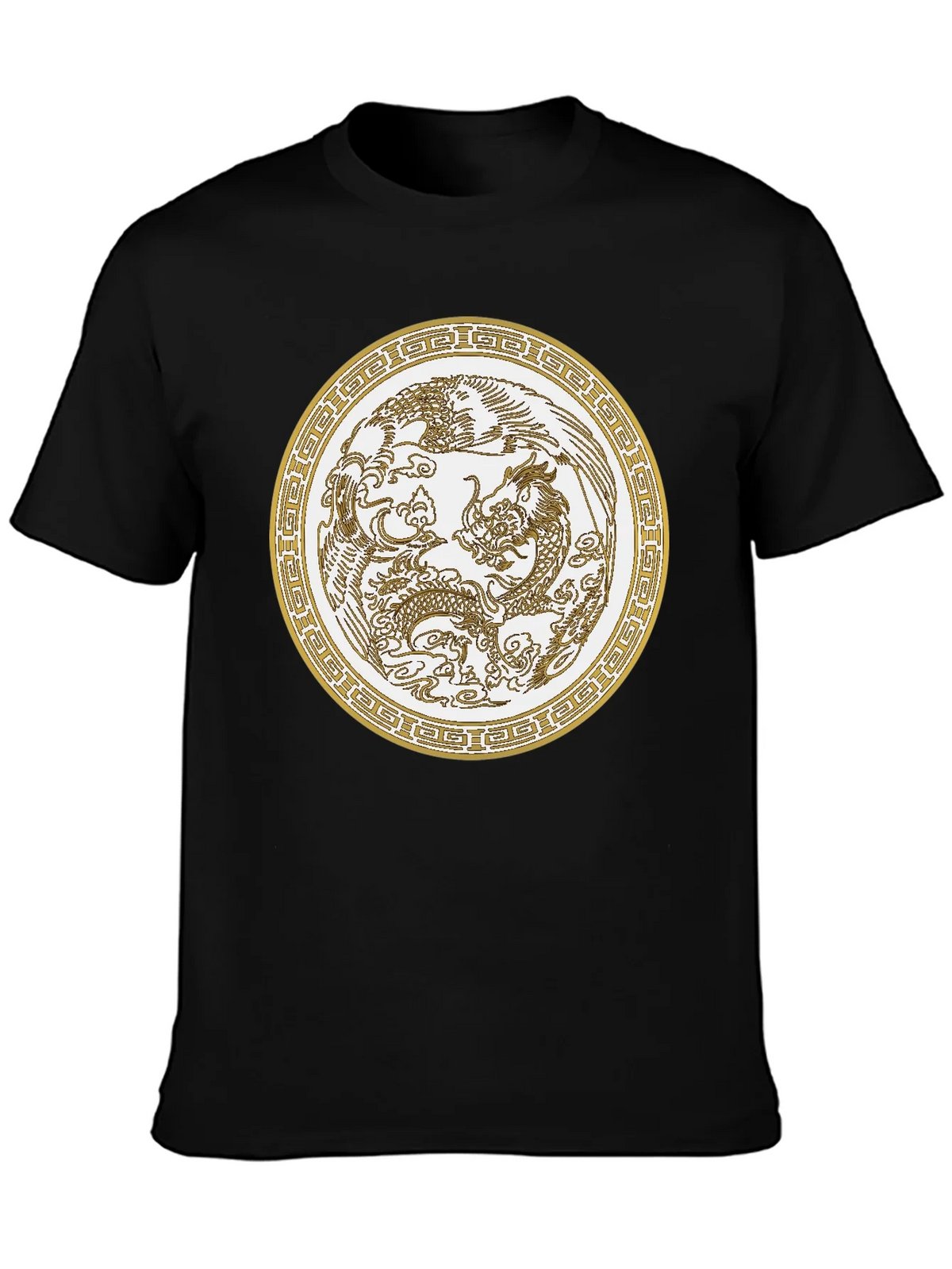 Dragon & Phoenix Graphic Tee - Unisex Black T-Shirt product image 3