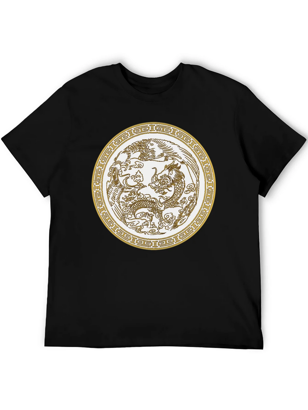 Dragon & Phoenix Graphic Tee - Unisex Black T-Shirt product image 5