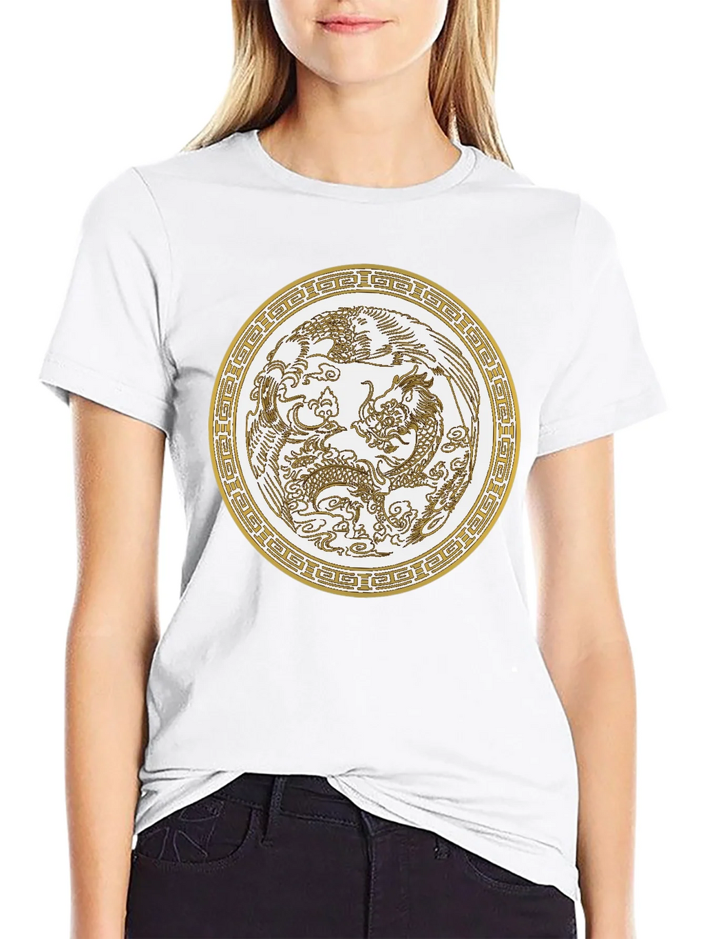 Dragon & Phoenix Graphic Tee - Unisex Black T-Shirt product image 8