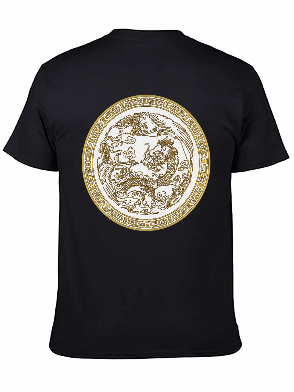 Dragon & Phoenix Graphic Tee - Unisex Black T-Shirt product image 4