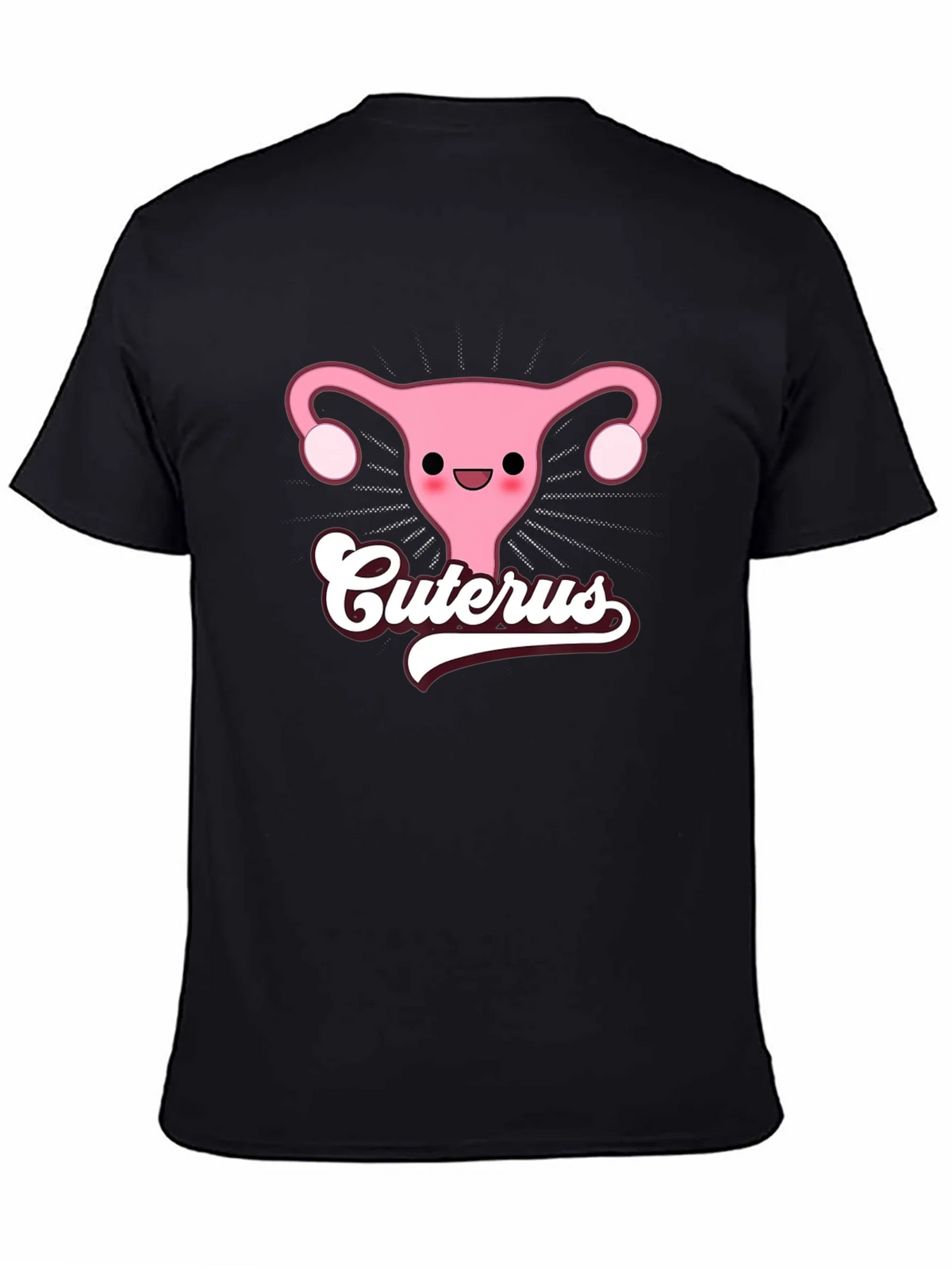 Cuterus Black Graphic Tee - Funny Uterus Shirt product image 3