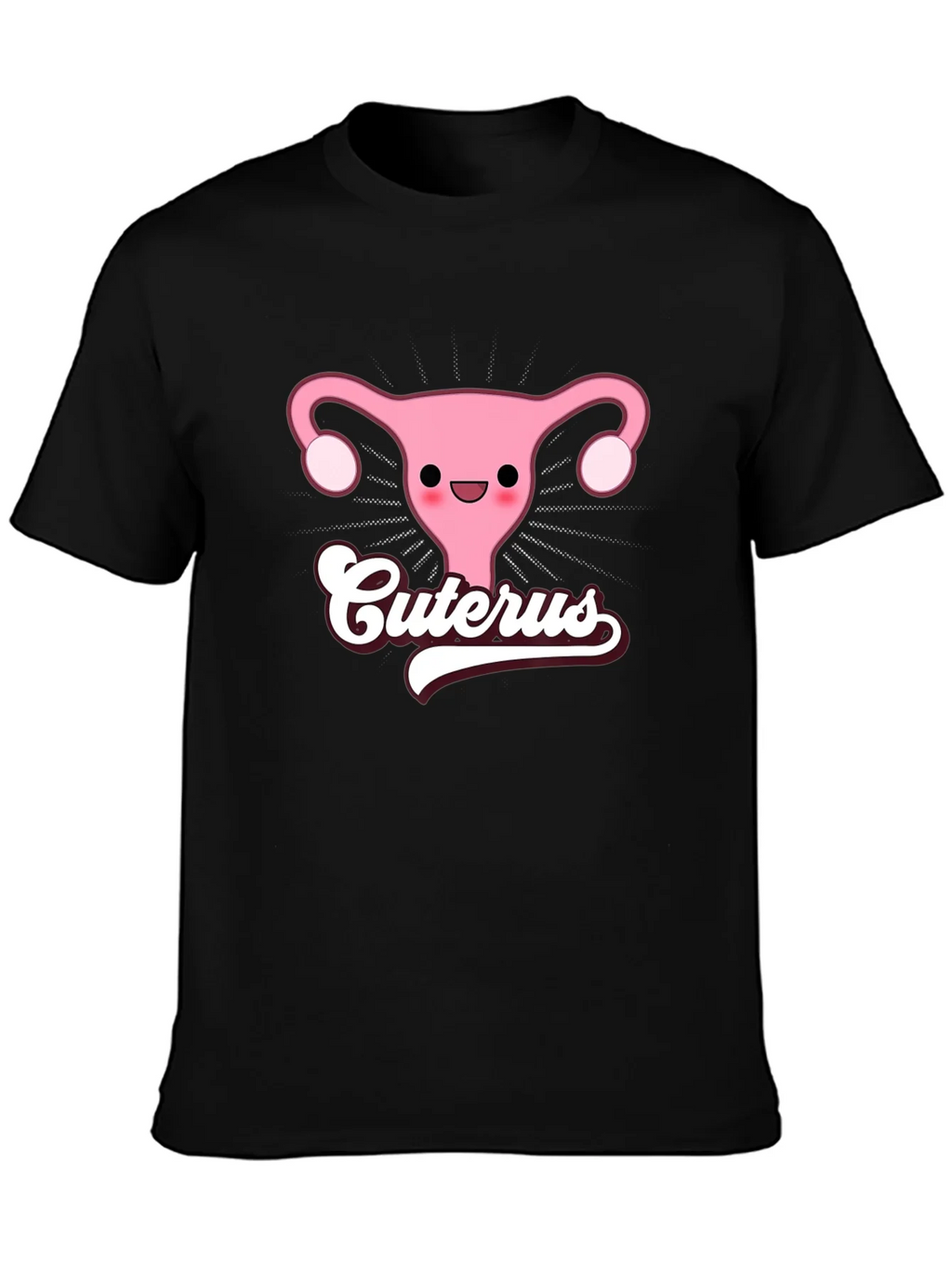 Cuterus Black Graphic Tee - Funny Uterus Shirt product image 2