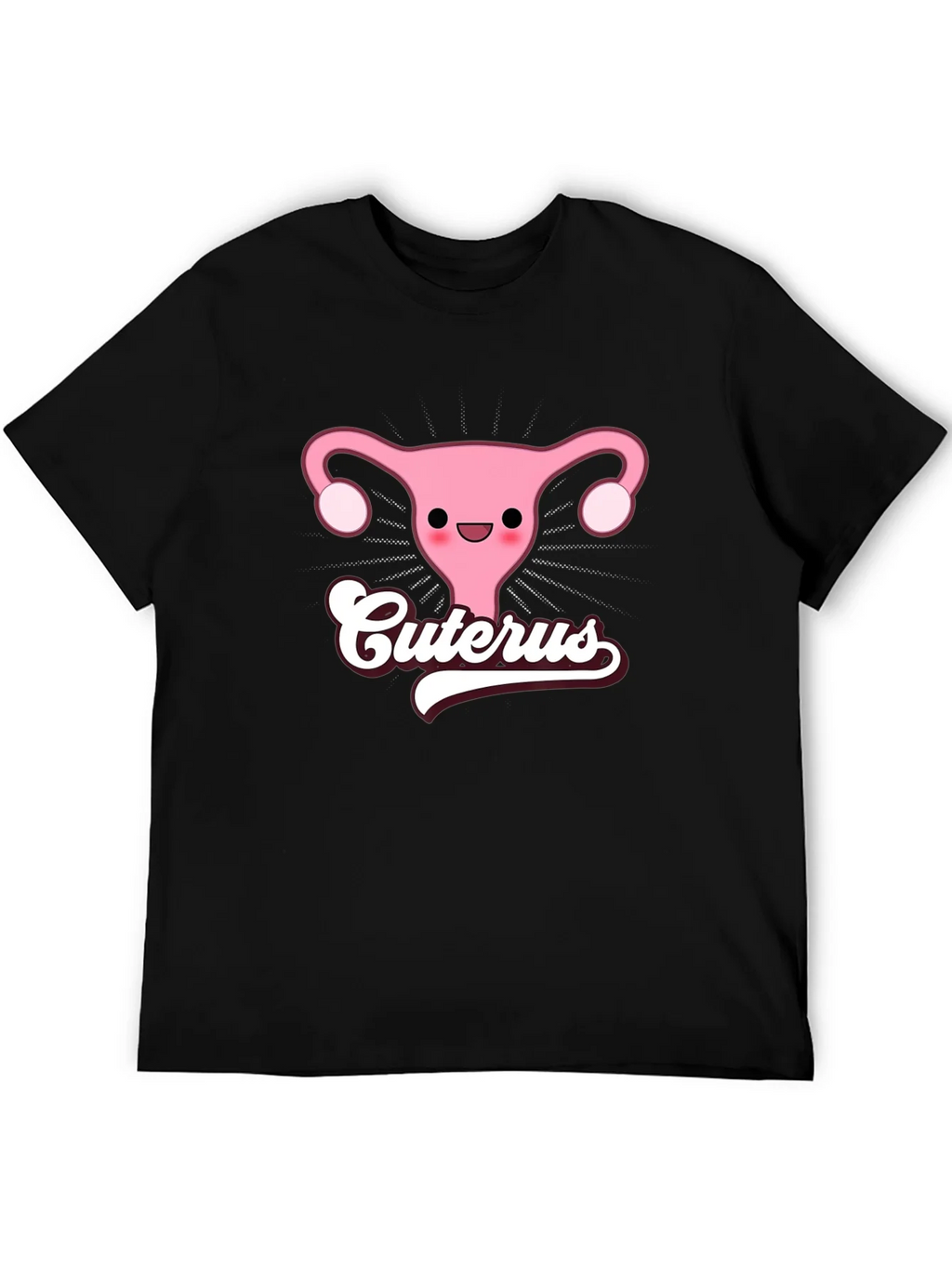 Cuterus Black Graphic Tee - Funny Uterus Shirt product image 4