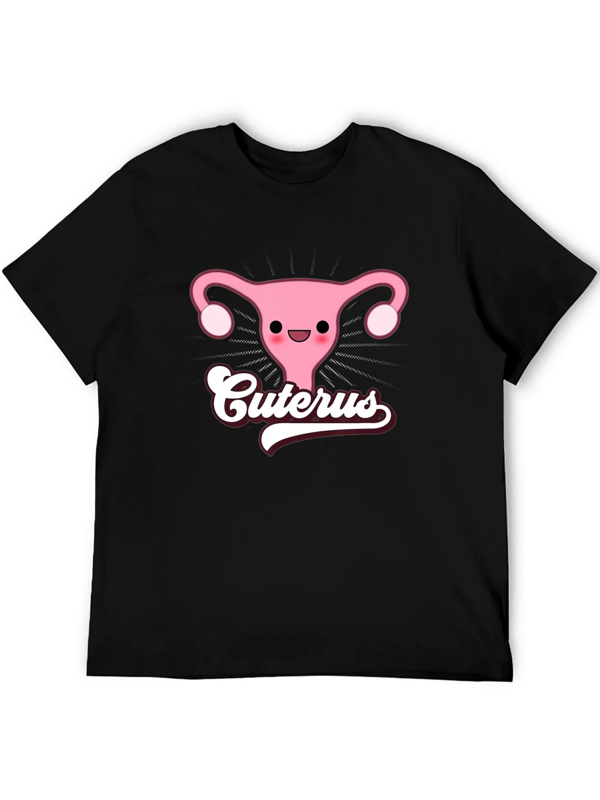 Cuterus Black Graphic Tee - Funny Uterus Shirt product image 4