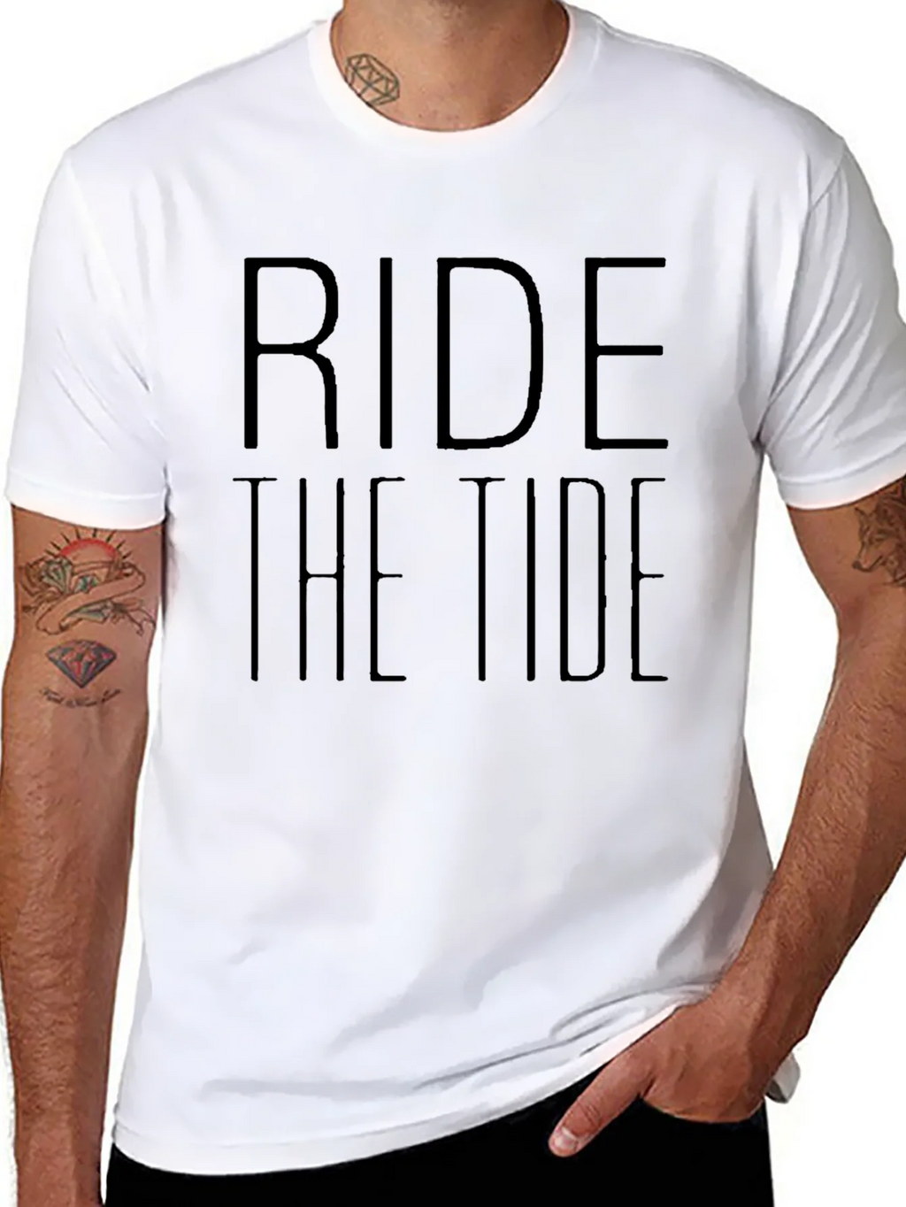 Ride the Tide Black Graphic T-Shirt product image 7