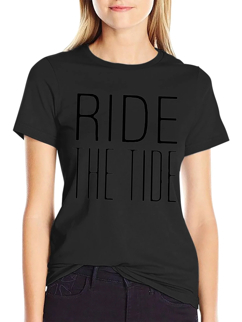 Ride the Tide Black Graphic T-Shirt product image 2