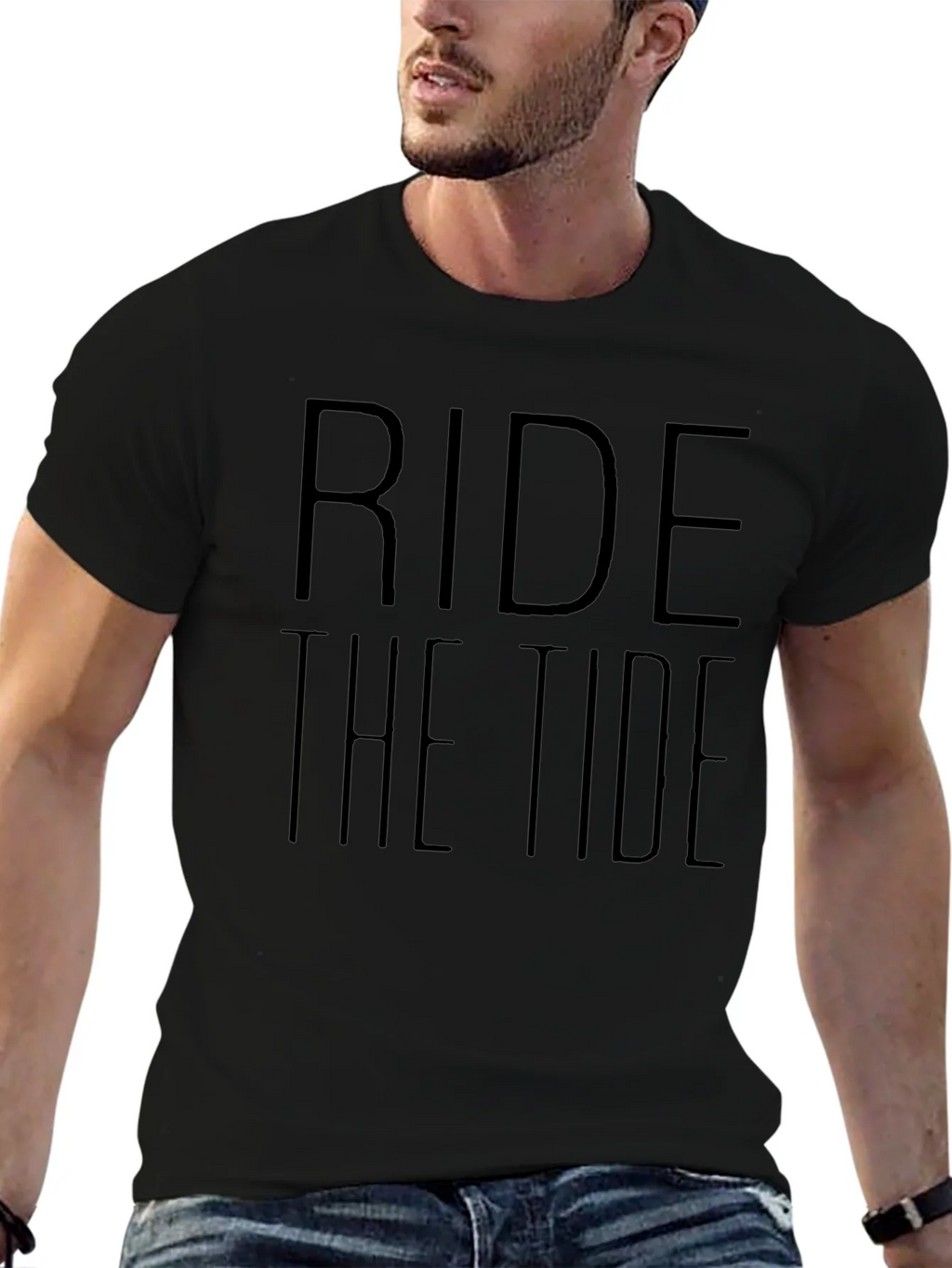Ride the Tide Black Graphic T-Shirt product image 6