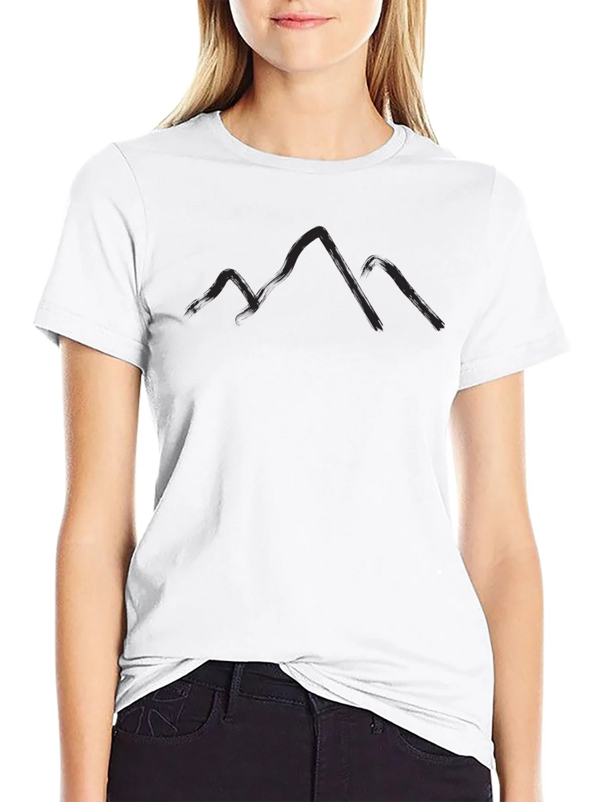 Mountain Silhouette Graphic Tee - Black Casual T-Shirt product image 8