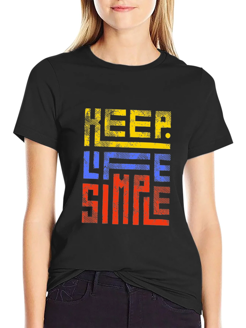 Keep Life Simple Graphic Print Black T-Shirt product image 2