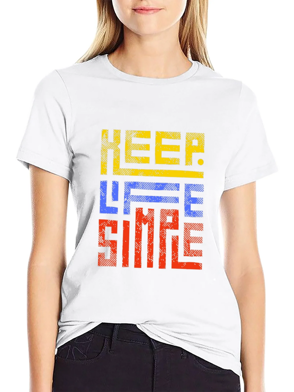 Keep Life Simple Graphic Print Black T-Shirt product image 8