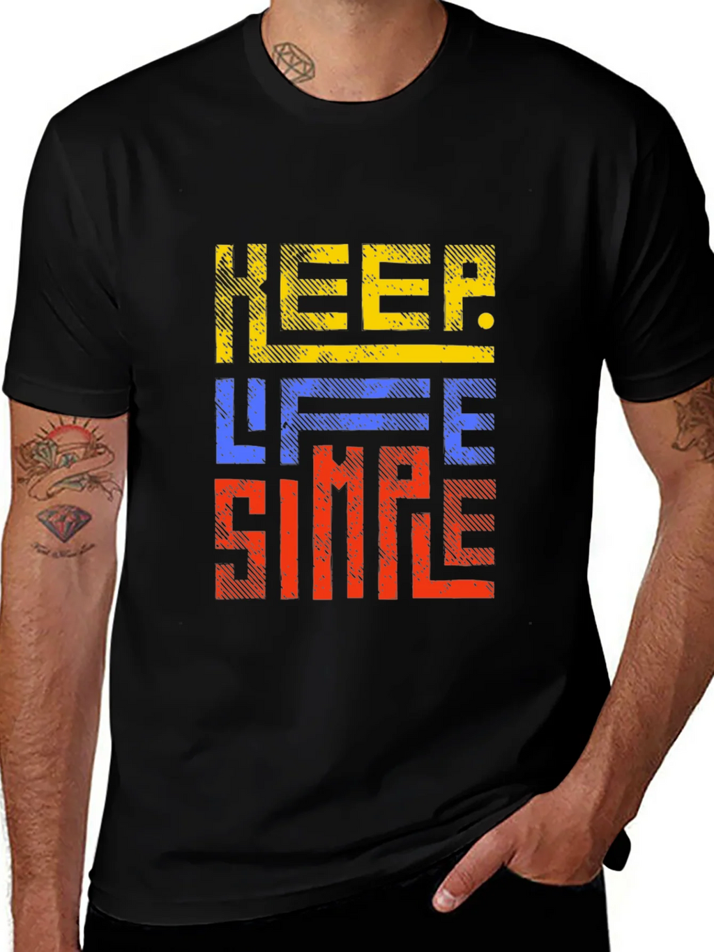Keep Life Simple Graphic Print Black T-Shirt product image 1