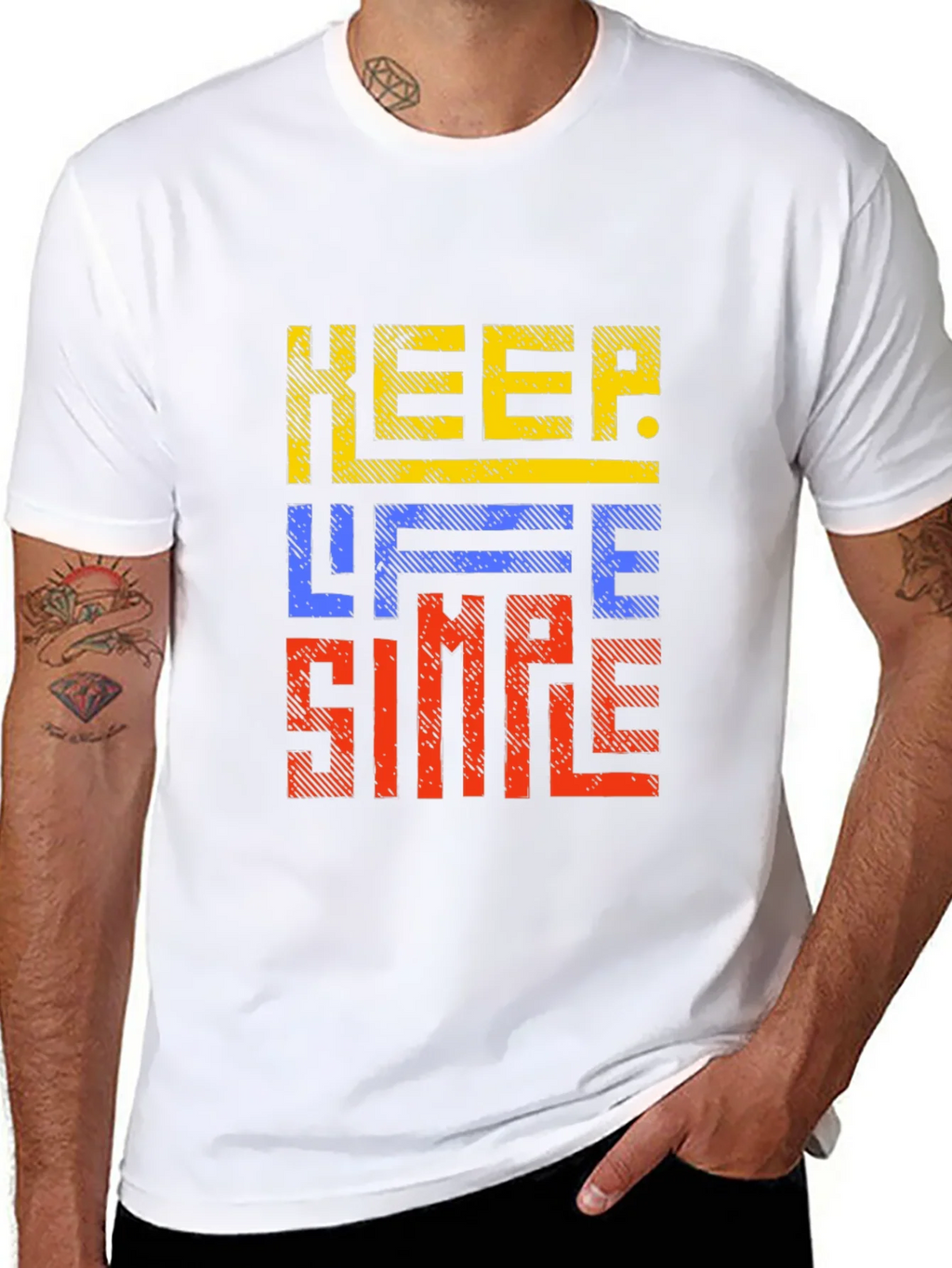 Keep Life Simple Graphic Print Black T-Shirt product image 7