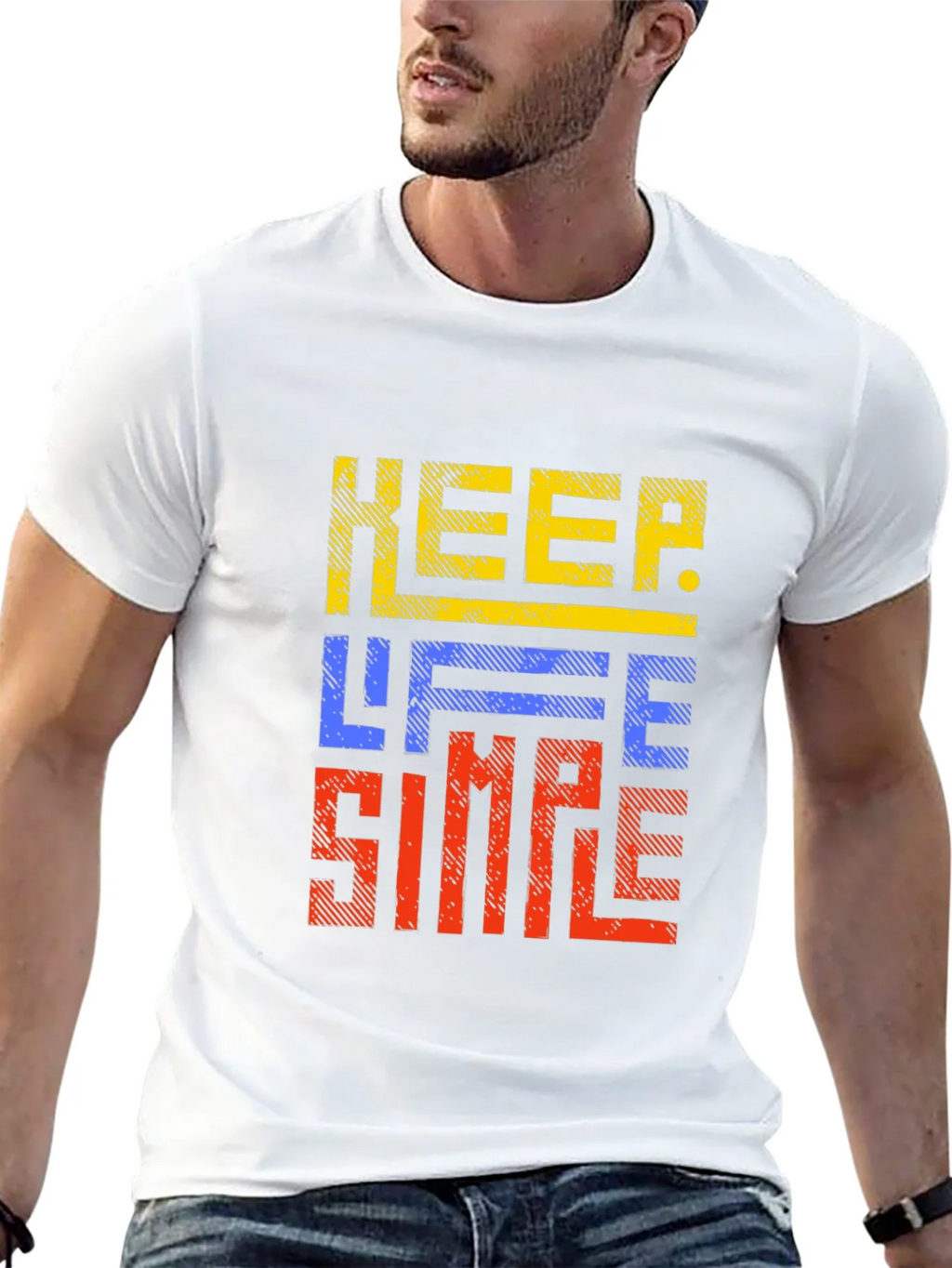 Keep Life Simple Graphic Print Black T-Shirt product image 12