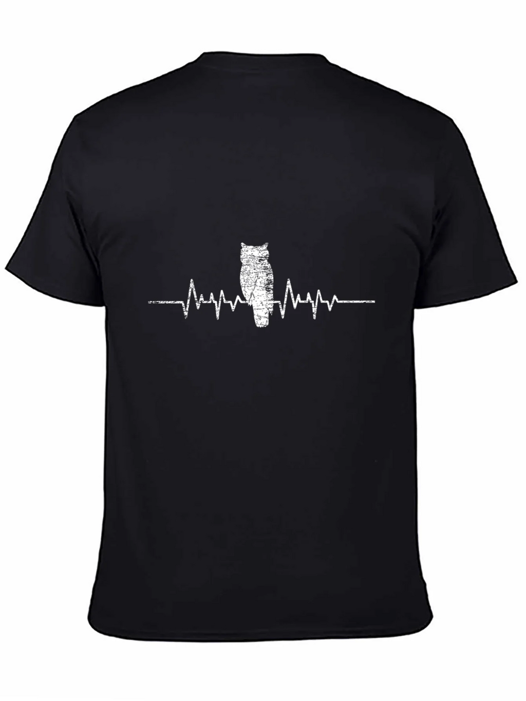 Owl Heartbeat T-Shirt - Black Cotton Tee product image 4