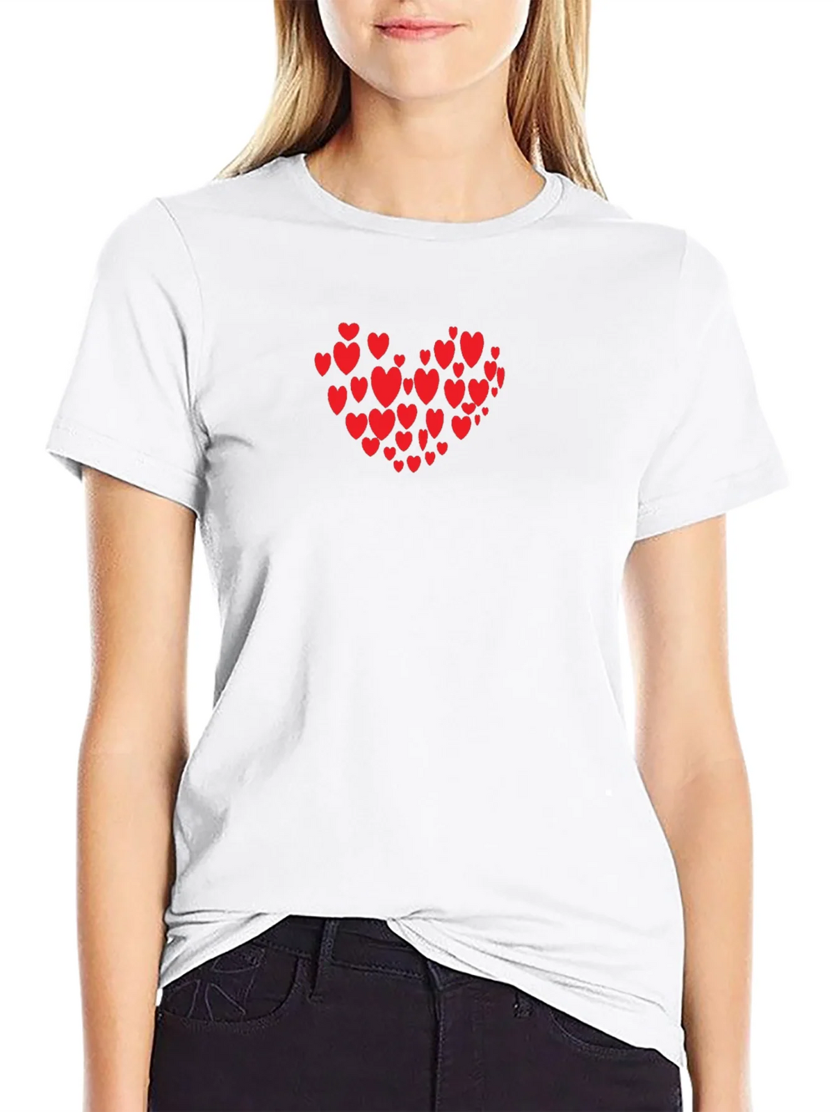 Heart Print Black T-Shirt product image 8