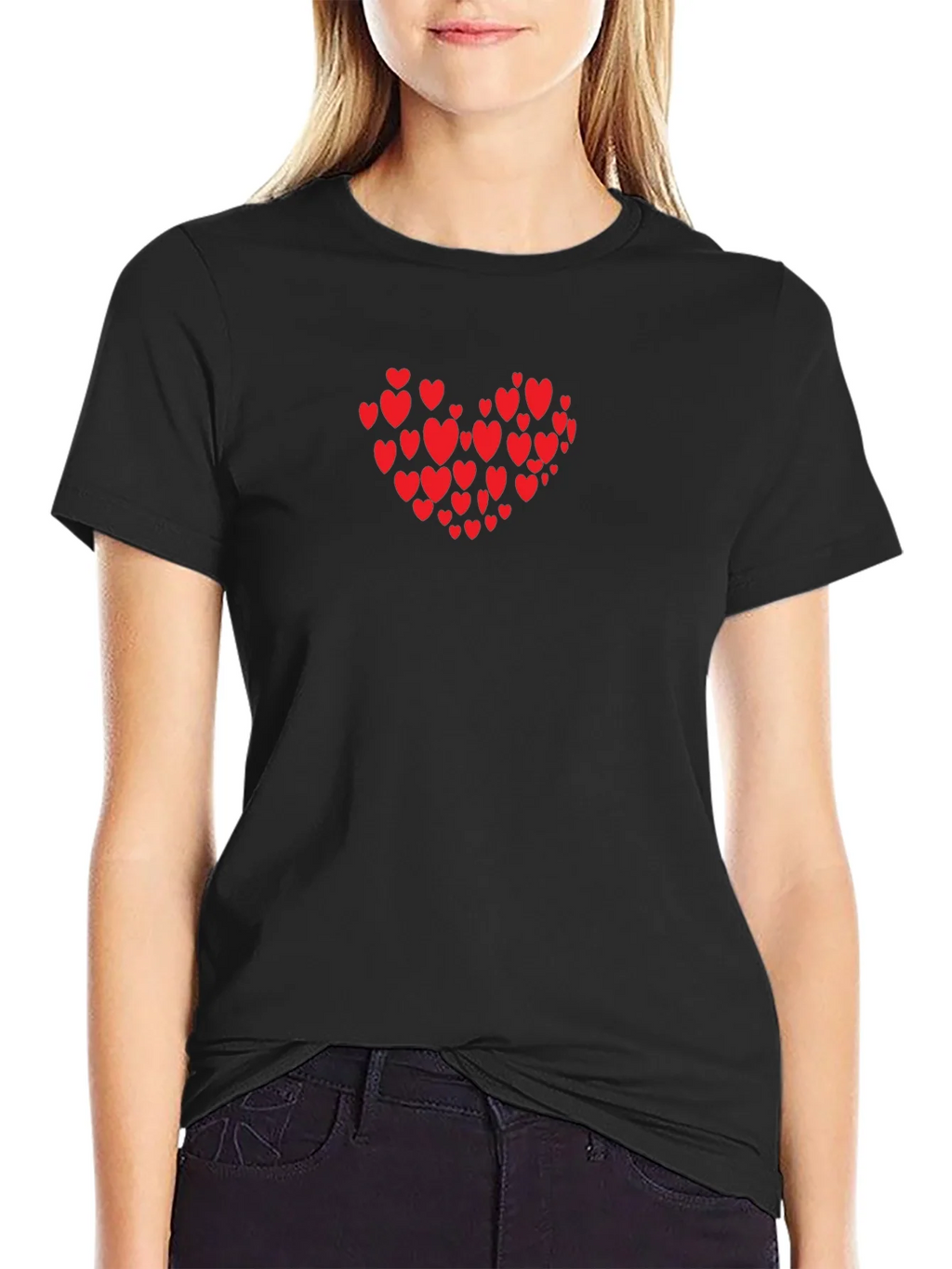 Heart Print Black T-Shirt product image 2