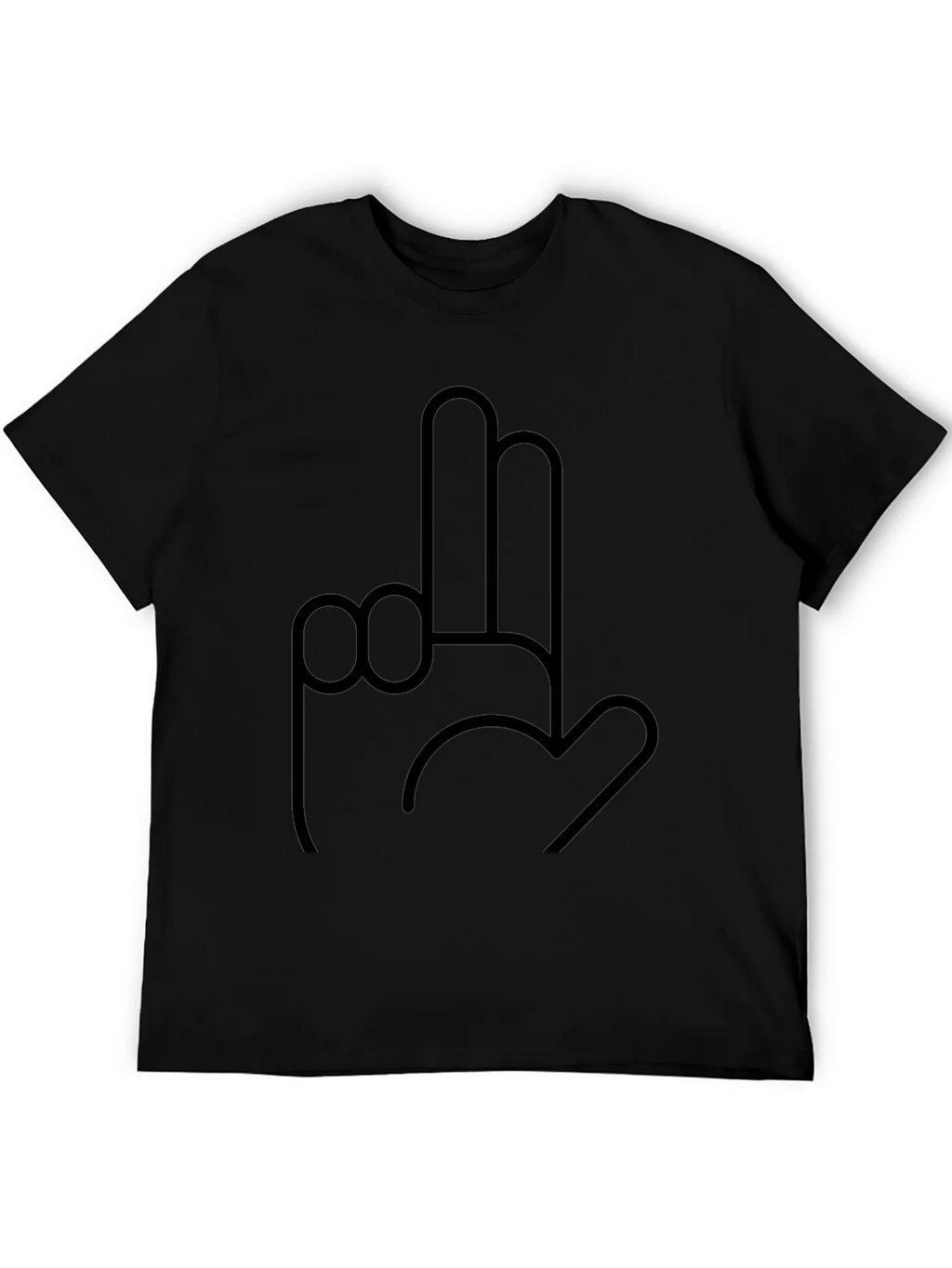 Novelty Hand Gesture Graphic Black T-Shirt product image 5