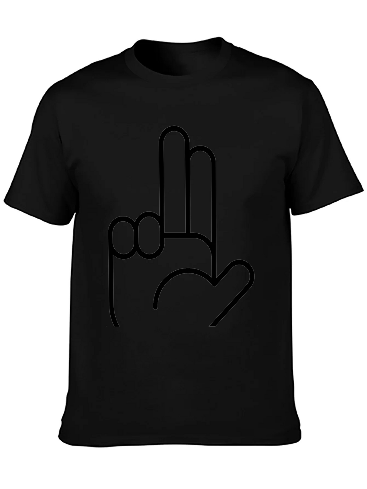 Novelty Hand Gesture Graphic Black T-Shirt product image 3