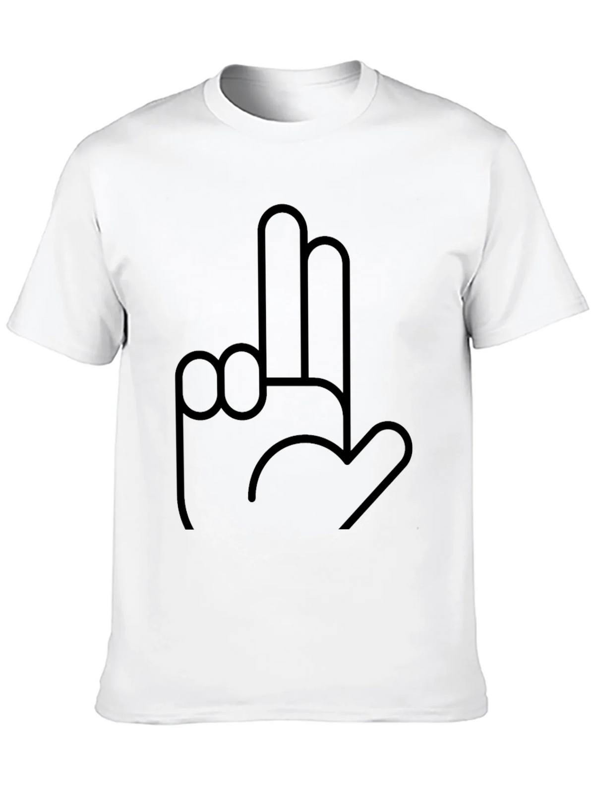 Novelty Hand Gesture Graphic Black T-Shirt product image 9