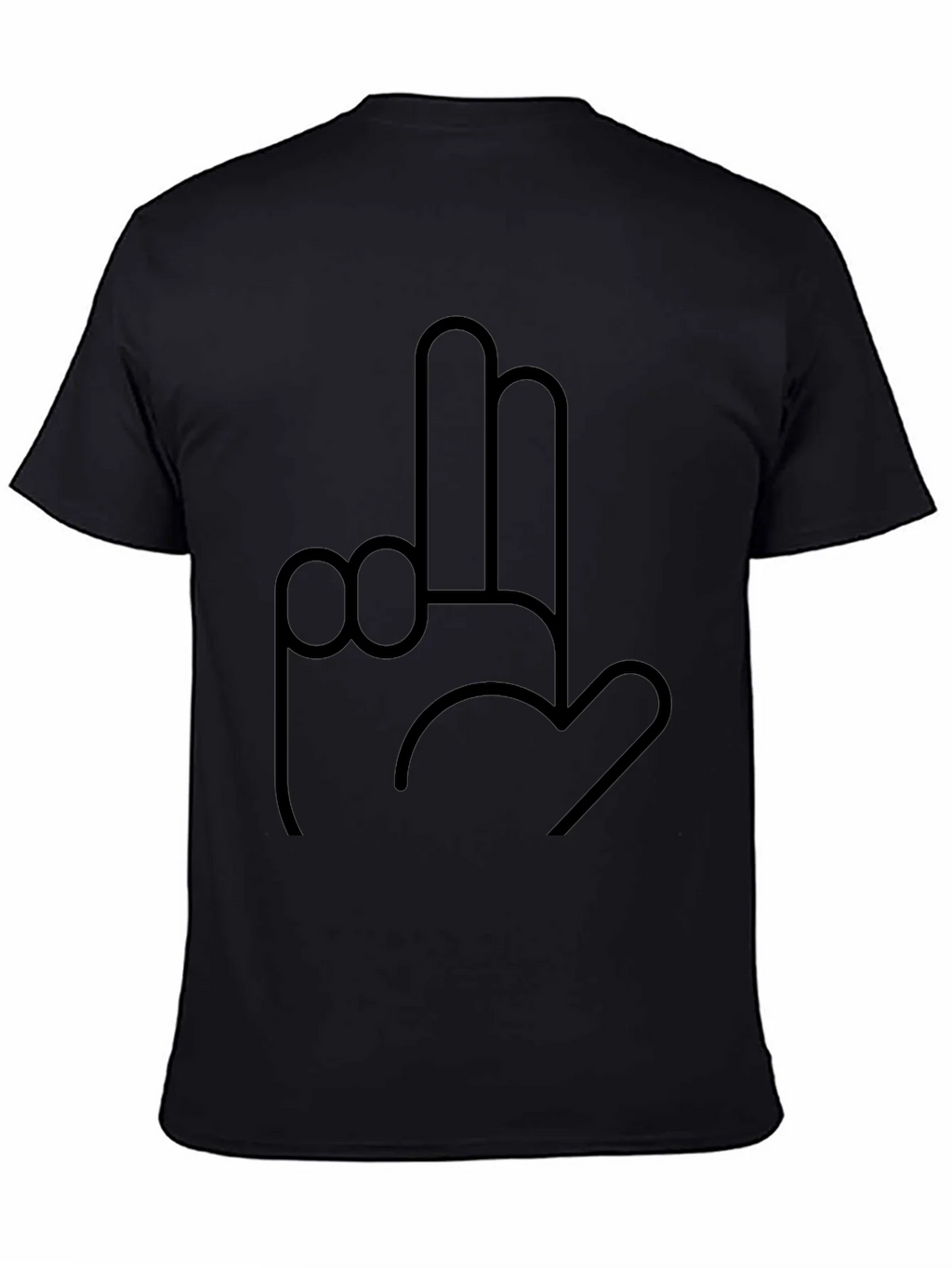 Novelty Hand Gesture Graphic Black T-Shirt product image 4