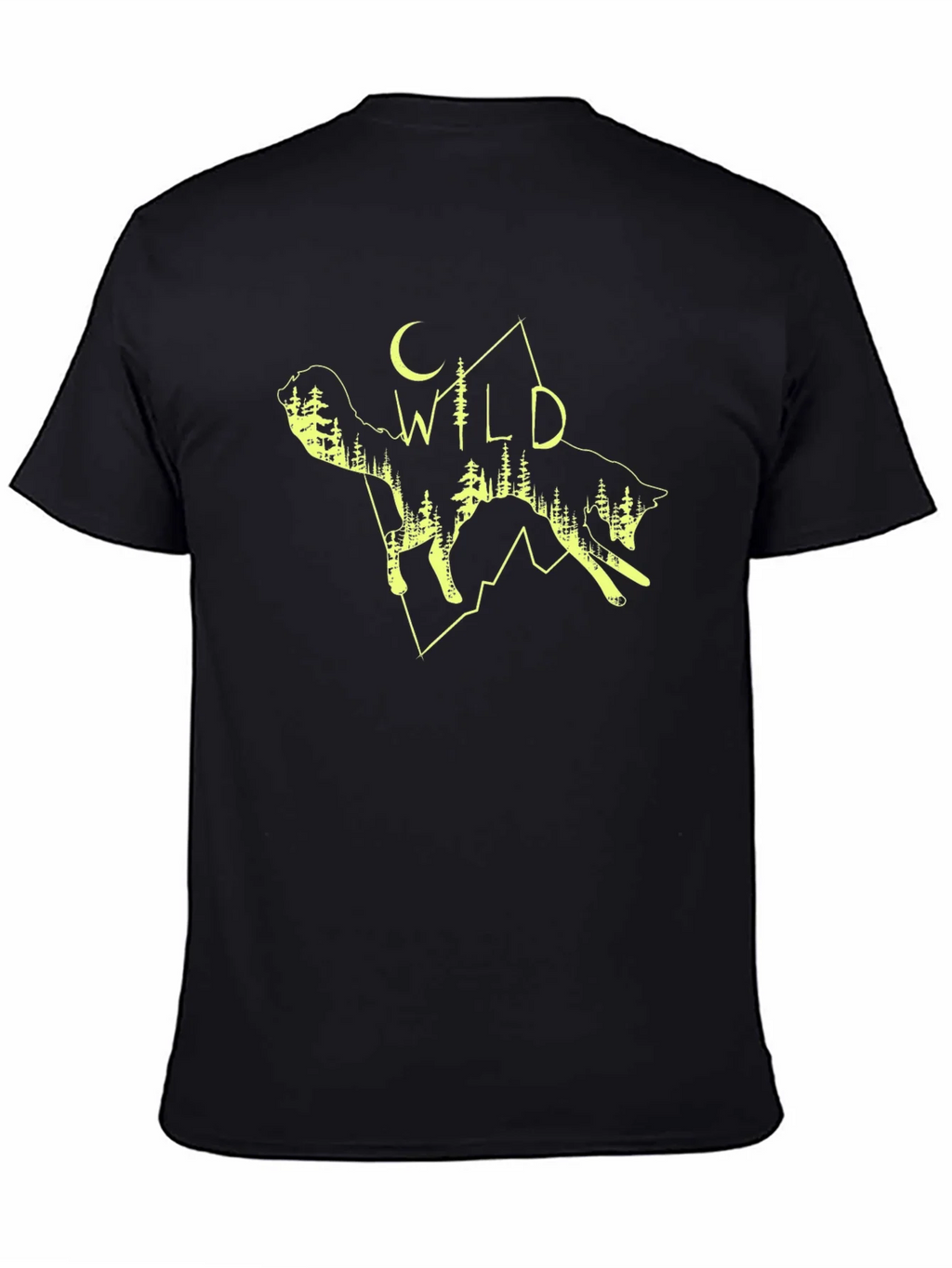 Wild Wolf Graphic Tee - Black Cotton T-Shirt product image 4