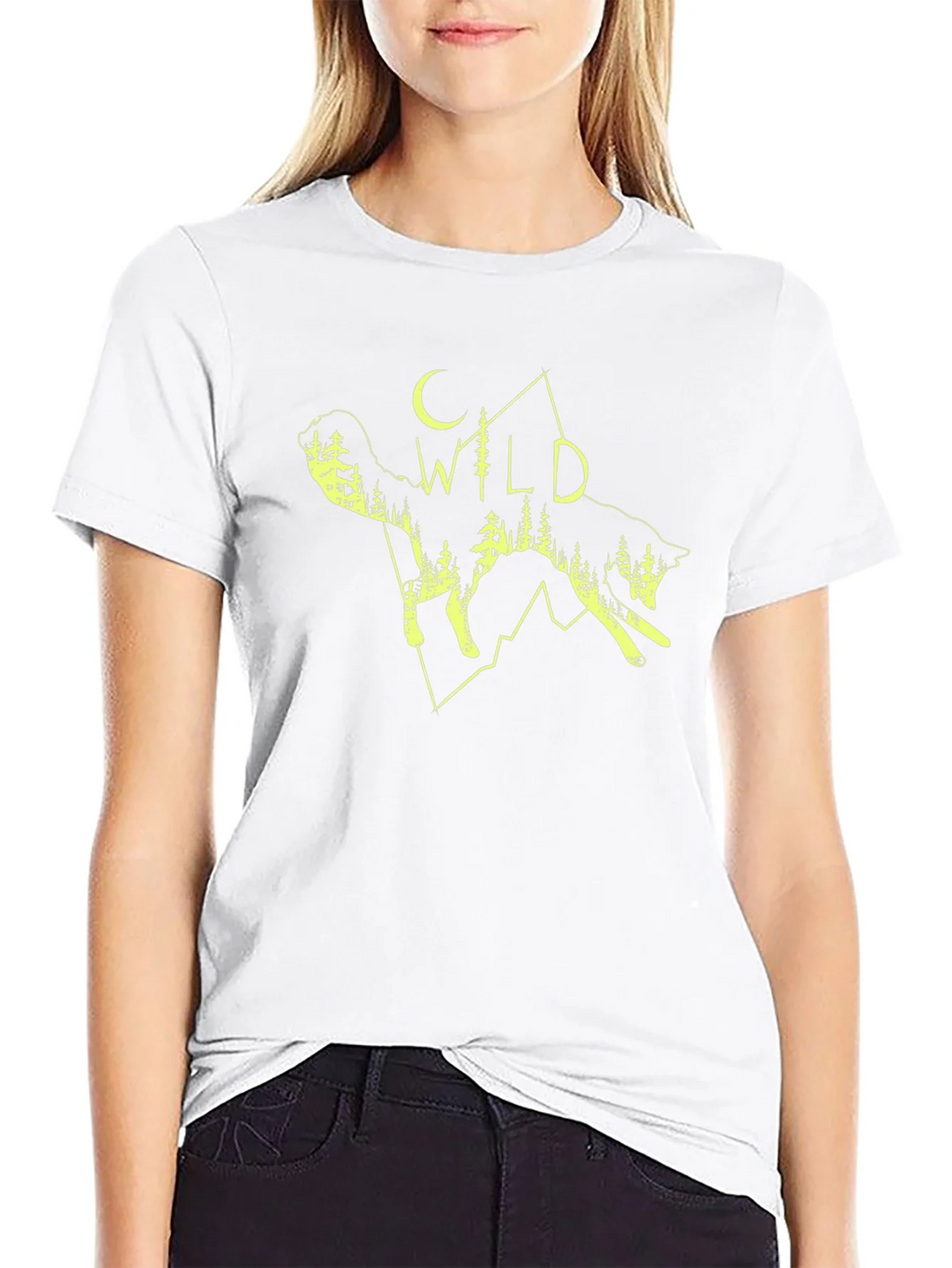 Wild Wolf Graphic Tee - Black Cotton T-Shirt product image 8