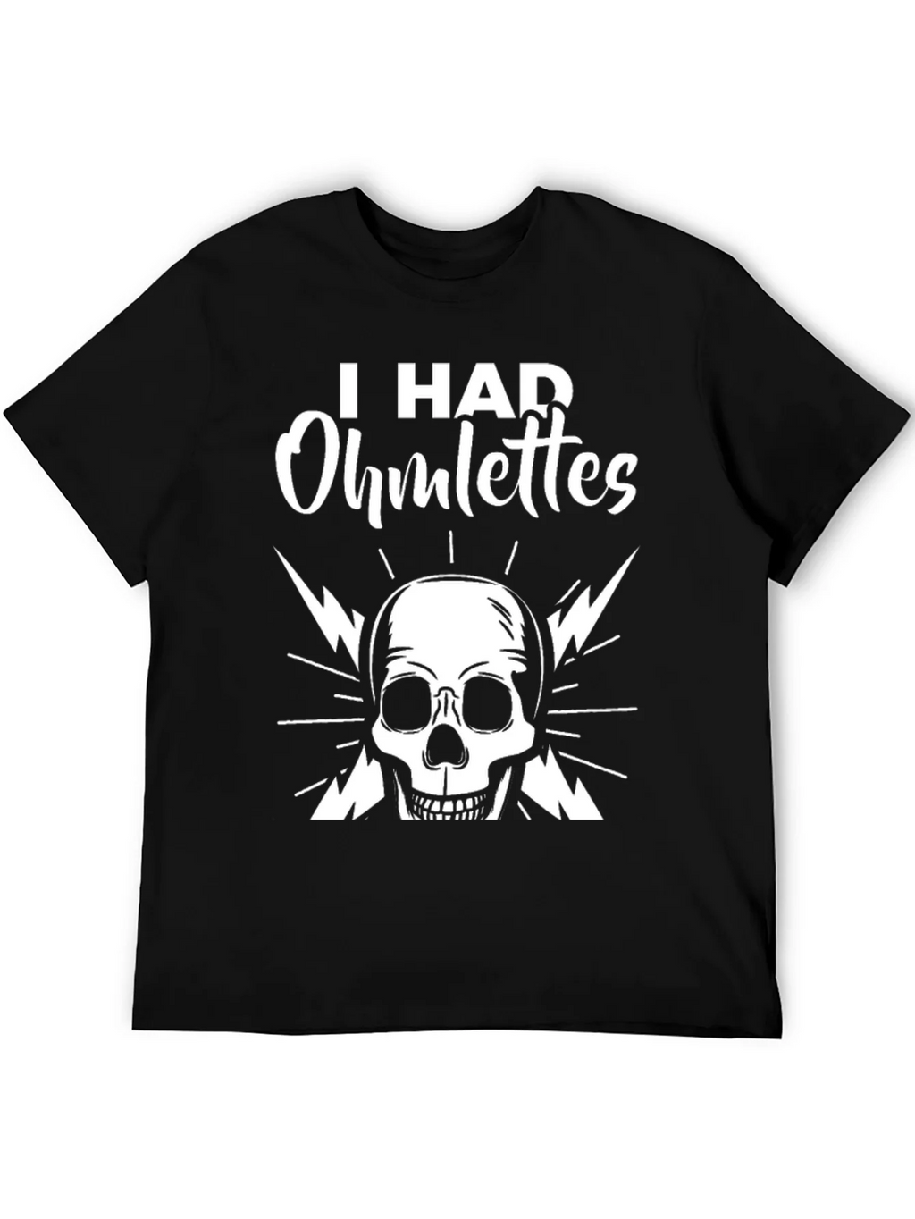 I Had Ohmlettes Skull Graphic Tee - Black product image 5