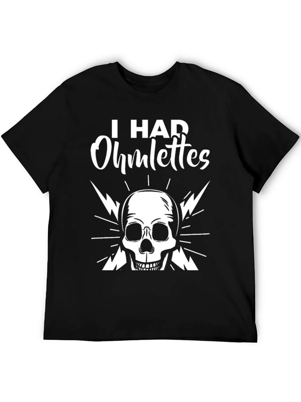 I Had Ohmlettes Skull Graphic Tee - Black product image 5