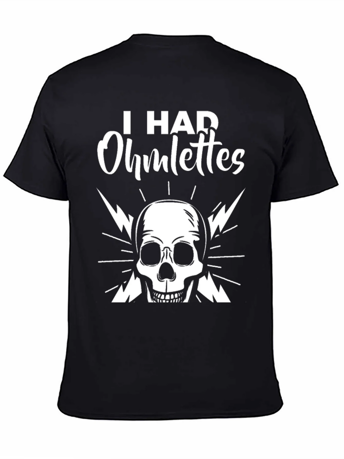 I Had Ohmlettes Skull Graphic Tee - Black product image 4