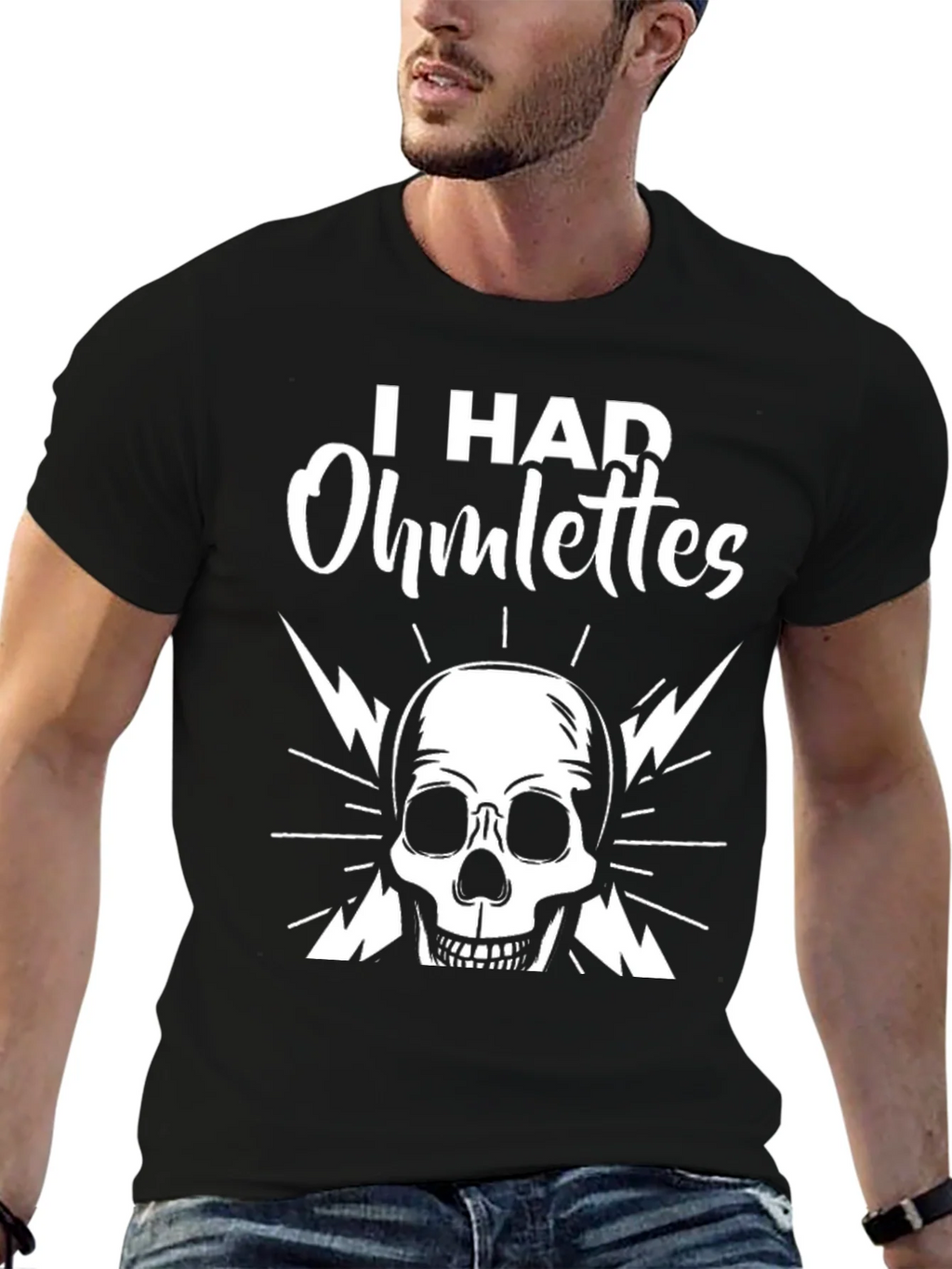 I Had Ohmlettes Skull Graphic Tee - Black product image 6