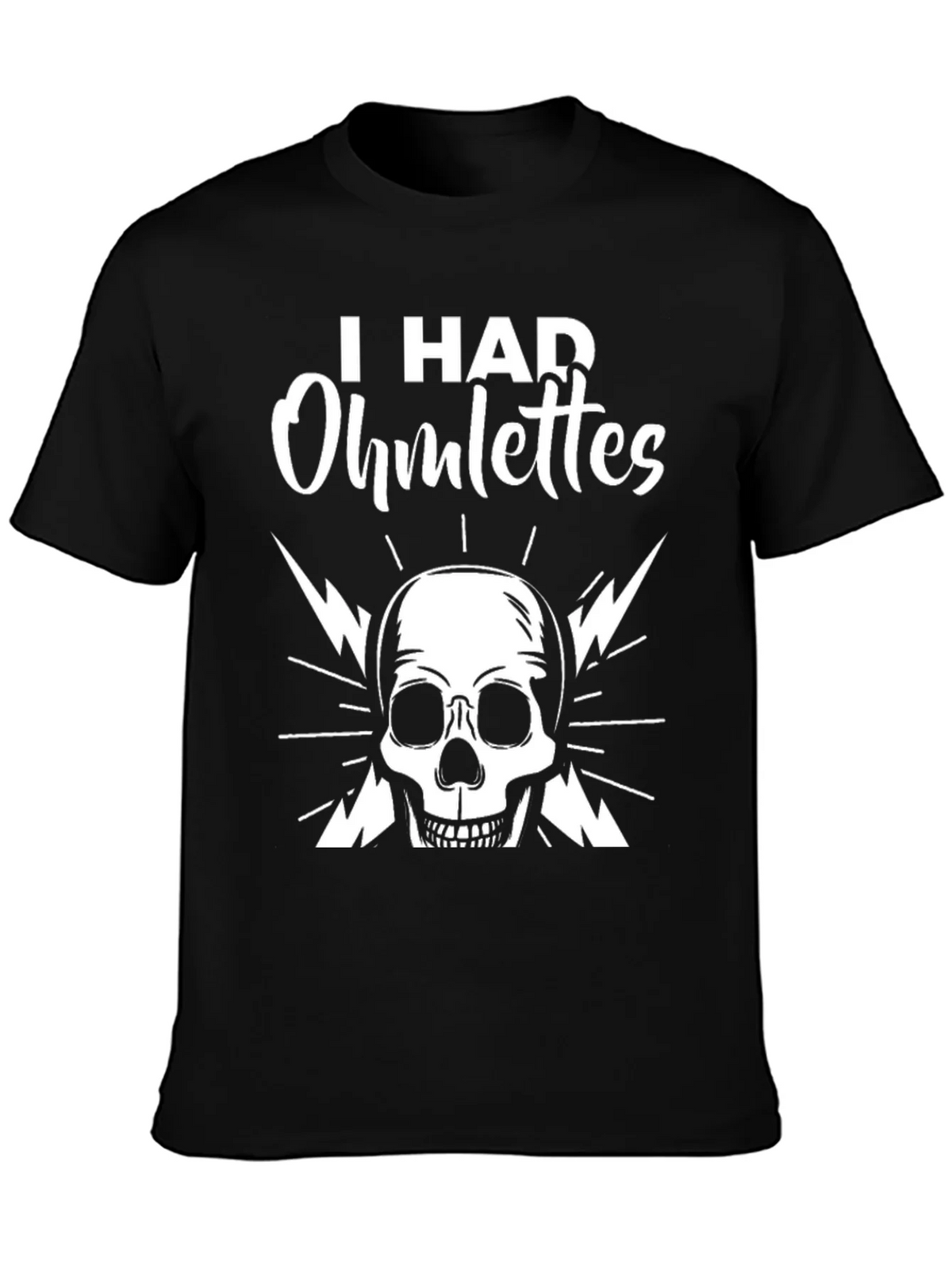 I Had Ohmlettes Skull Graphic Tee - Black product image 3