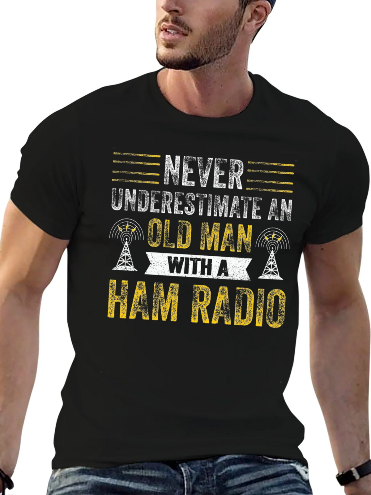 Ham Radio Old Man T-Shirt product image 6