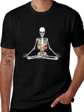 Floral Skeleton Meditation T-Shirt product image 1
